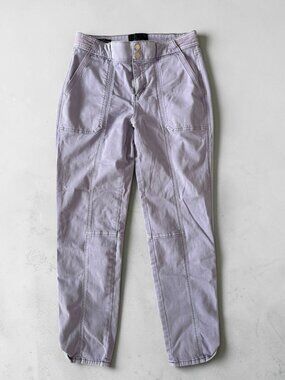 White House Black Market Purple Lavender Midrise Straight Crop Jeans Size 0S